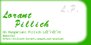 lorant pillich business card